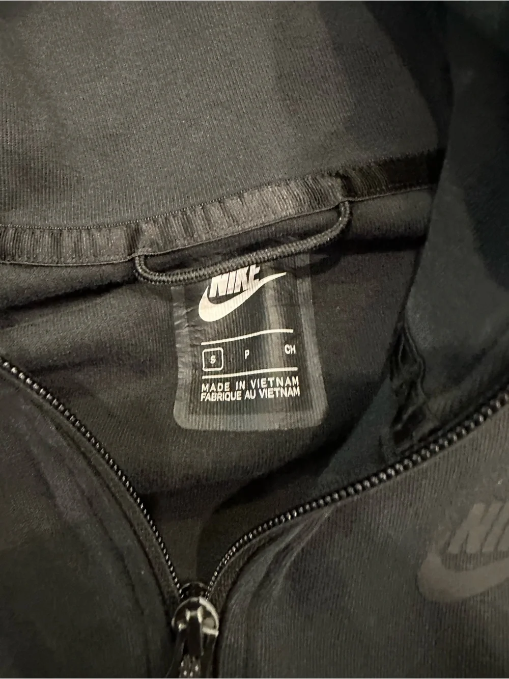 Nike Black Reflective Chevron Full Zip Hooded Jacket Size Small
